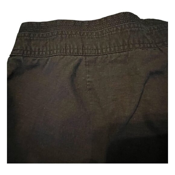 Willi Smith Women's Stone Washed Linen Blend Brown Casual Shorts Cuffed Hem 10 - Picture 2 of 12